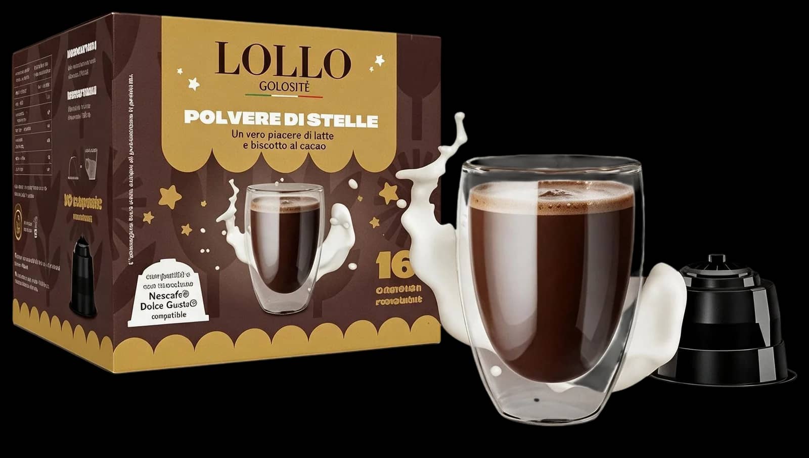 Lollo Cappuccino e Biscotto al Cacao Capsule | Dolce Gusto