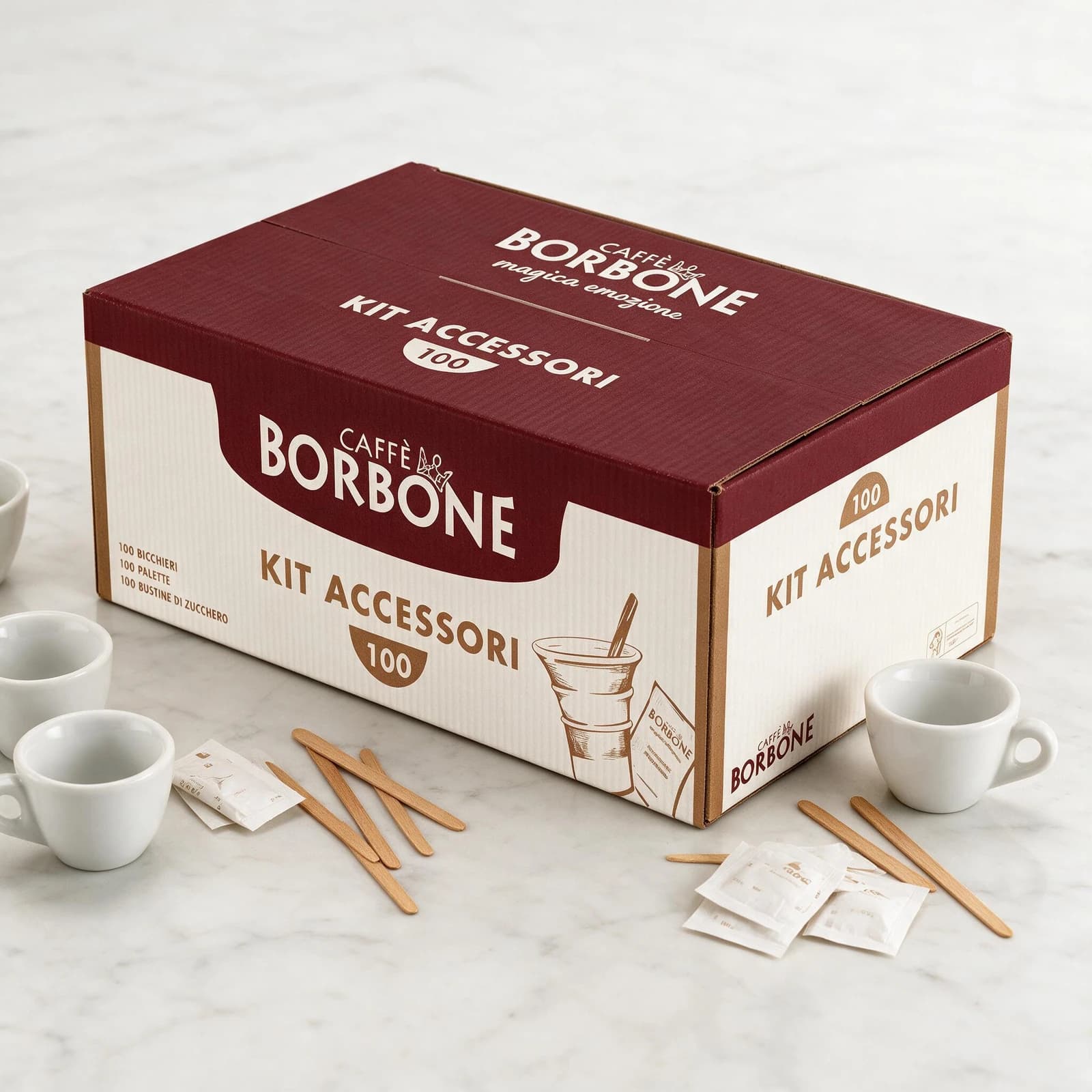 Borbone Kit Accessori Bicchierini, Palette e Zucchero, immagine 2