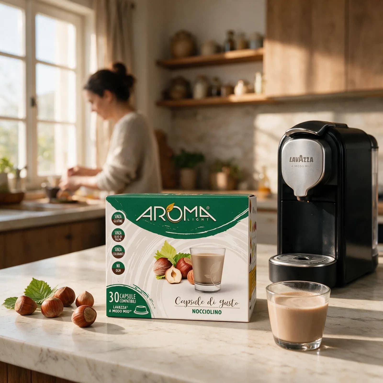 Aroma Light Nocciolino Capsule | A Modo Mio, immagine 3