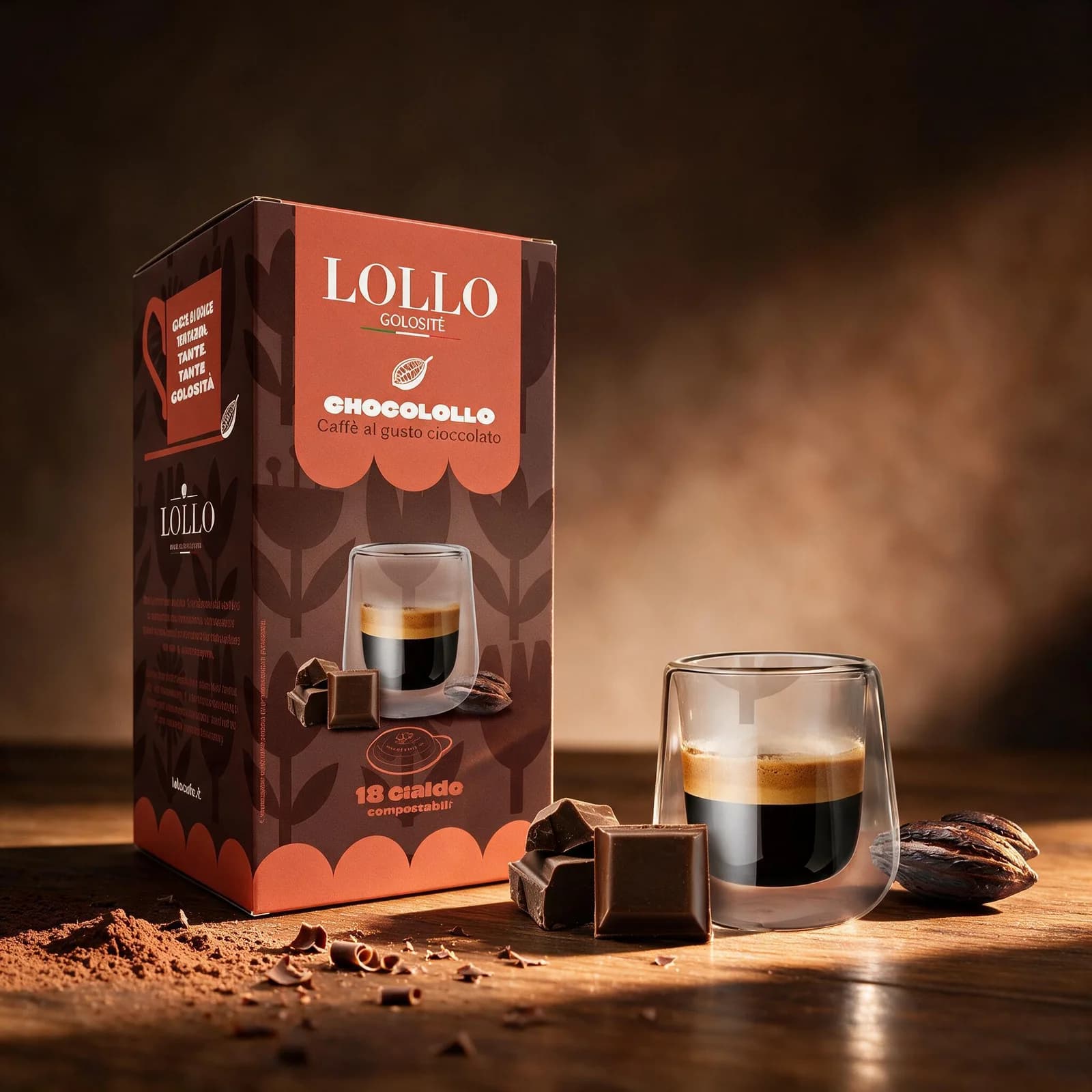 Lollo Caffè al Cioccolato Cialde, Compostabili | ESE 44mm, immagine 2