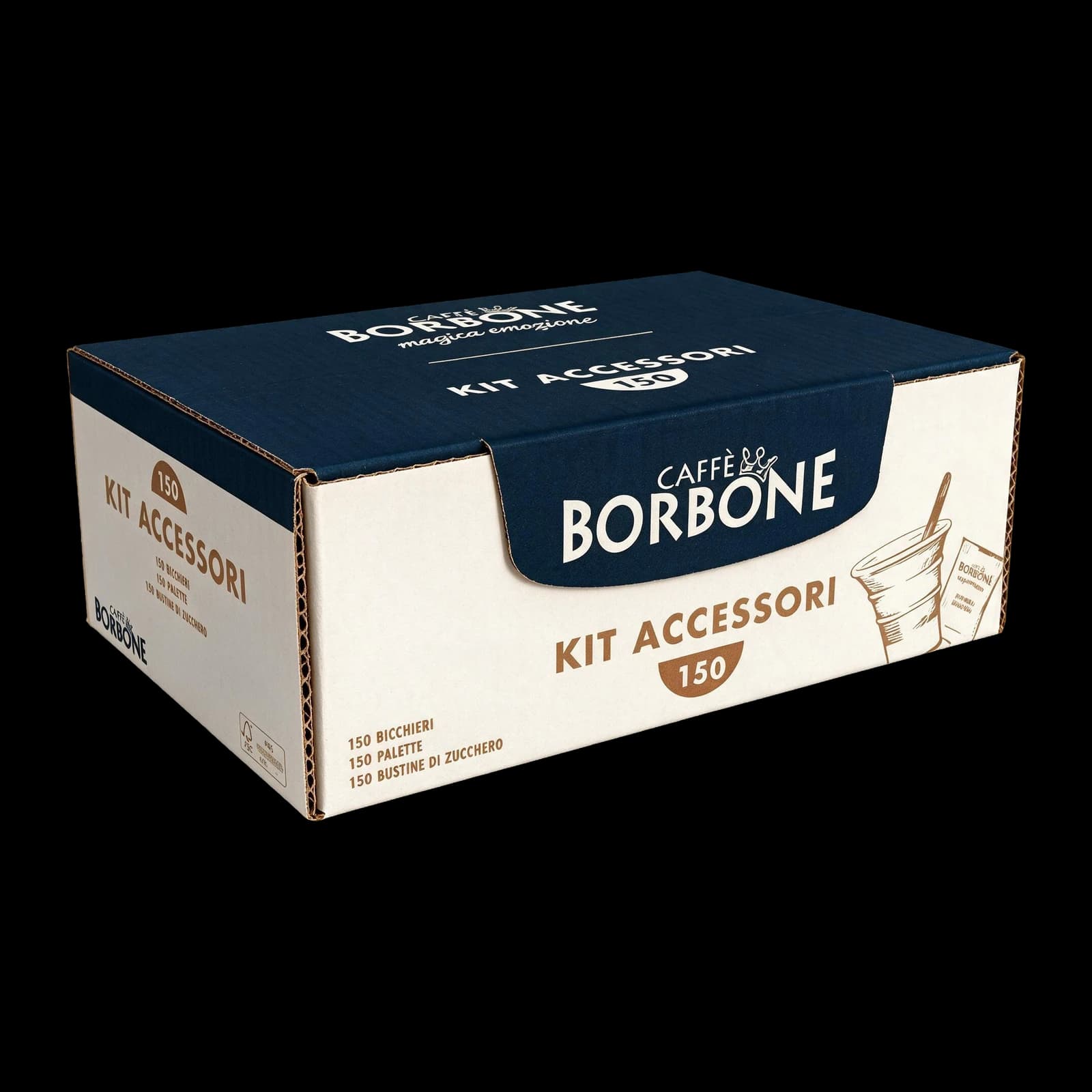 Borbone Kit 150 Bicchierini, Palette e Zucchero | Accessori, immagine 1