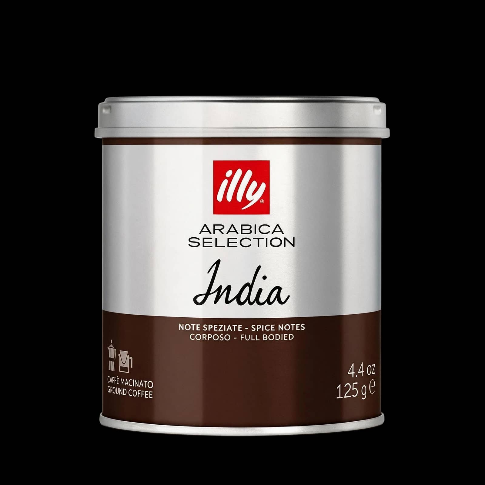 Illy India 125 g Macinato: Note di Pepe Nero e Cioccolato