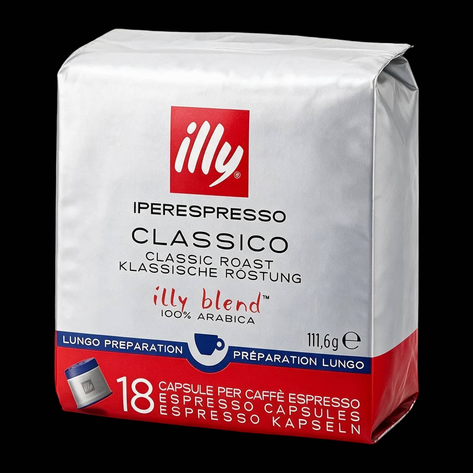 Illy Classico Lungo 18 Capsule: 100% Arabica | Illy Iperespresso