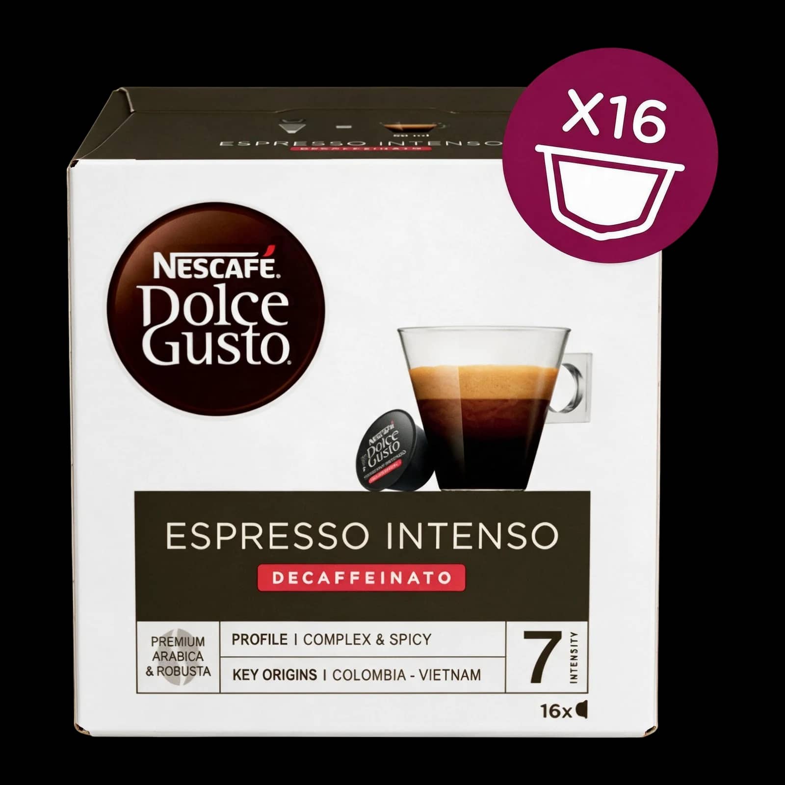 Nestlè Espresso Intenso Decaffeinato 16 Capsule | Dolce Gusto
