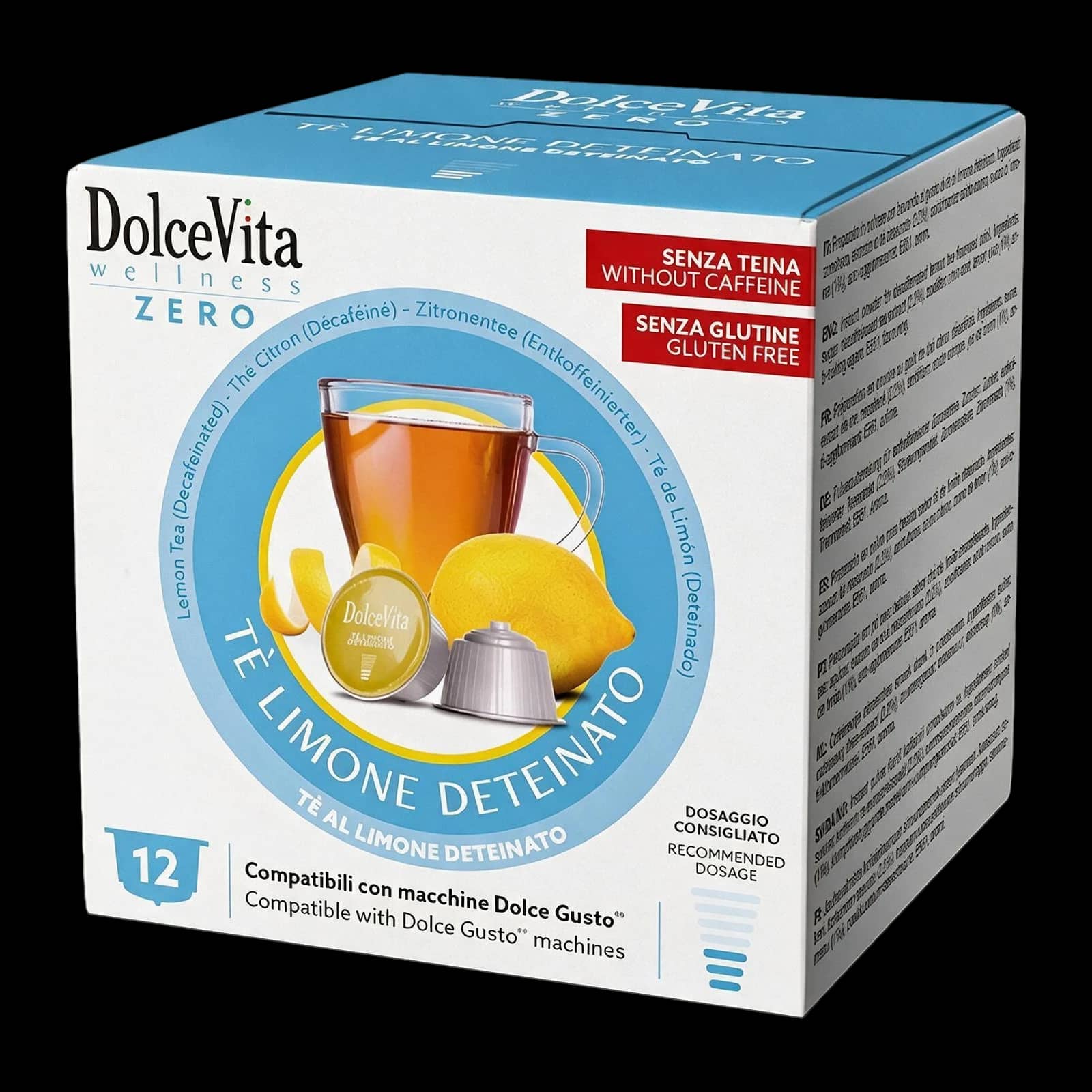 Dolce Vita Tè Decaffeinato al Limone 12 Capsule | Dolce Gusto