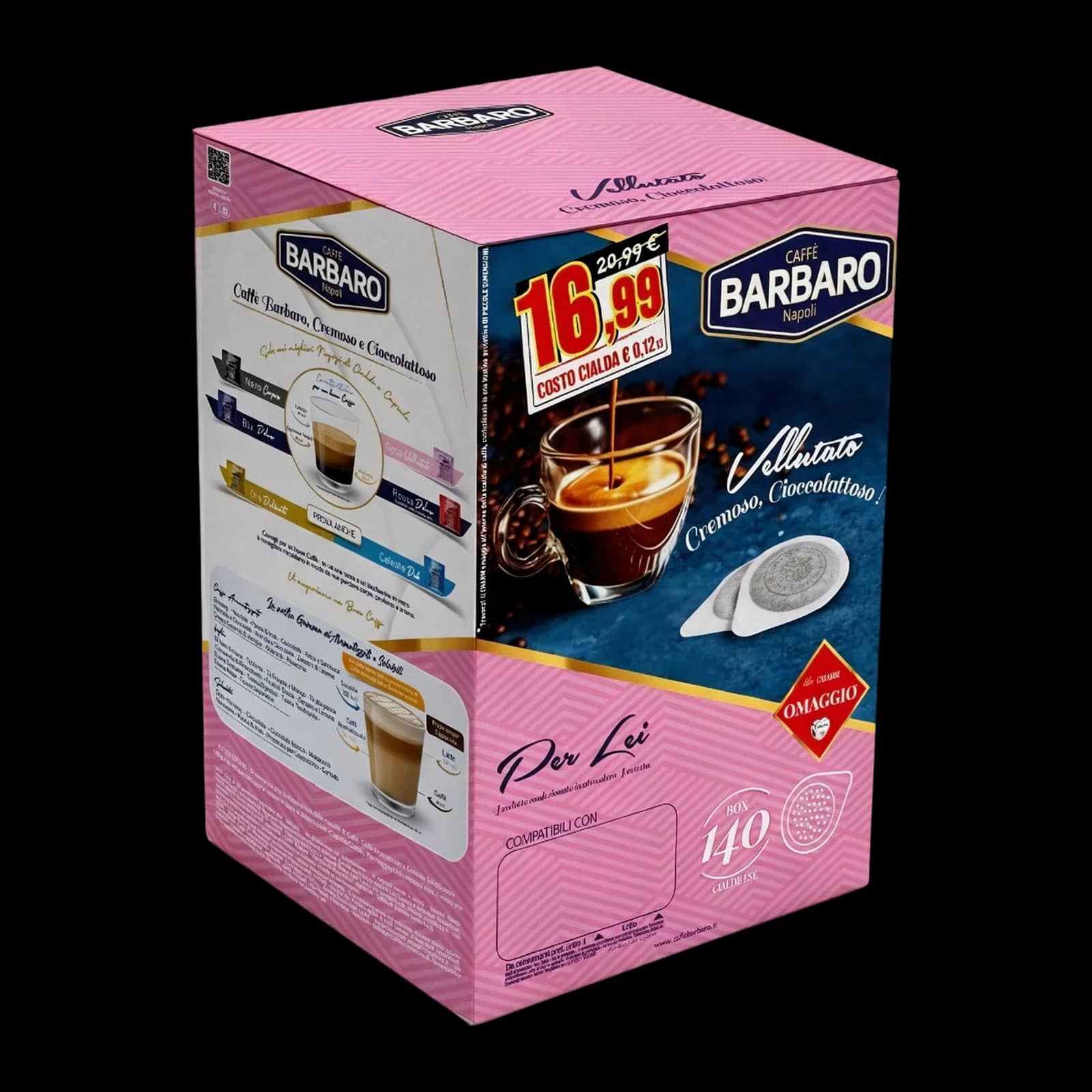 Barbaro Caffè Rosa 140 Cialde | ESE 44 mm